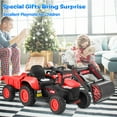 thumbnail image 3 of Erommy Ride on Excavator Toys with Remote Control, 12 V Battery Powered Ride on Tractor with Trailer, Digger, Horn, Lights, Music Player, Safety Belt, Red, 3 of 13