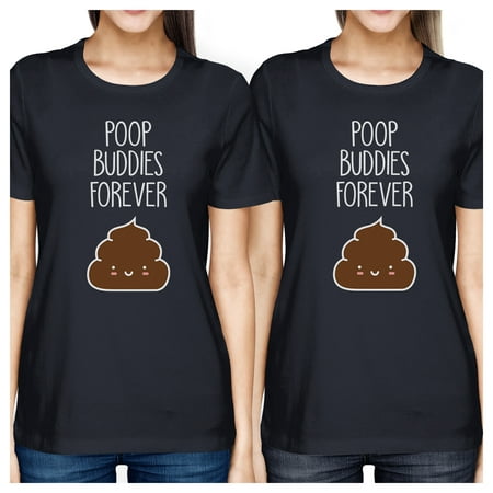 Poop Buddies Womens Navy Best Friend Tees Unique Holiday Gift (Gift Ideas For Your Female Best Friend)
