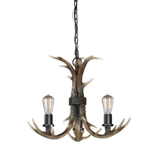 Patriot Lighting Norwood 3Light Black Walnut Chandelier