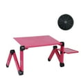 thumbnail image 2 of Laptop Table Adjustable 15kg Notebook Stand Metal 360° Foldable Computer Holder  Rose Red  Cooling Fan, 2 of 10