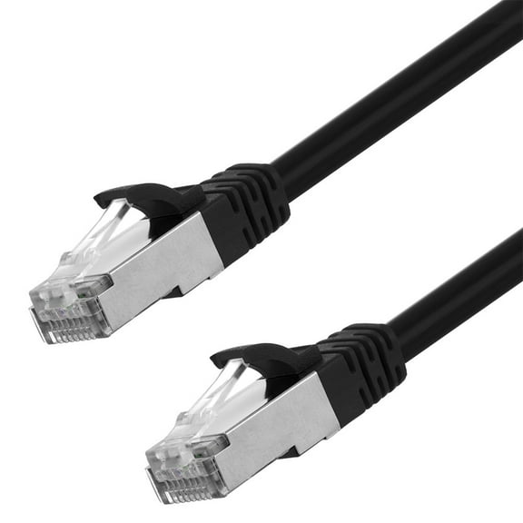 NavePoint Ethernet Patch Cable CAT6A, S/FTP, 26AWG, 10 Ft, 5 pack, Black