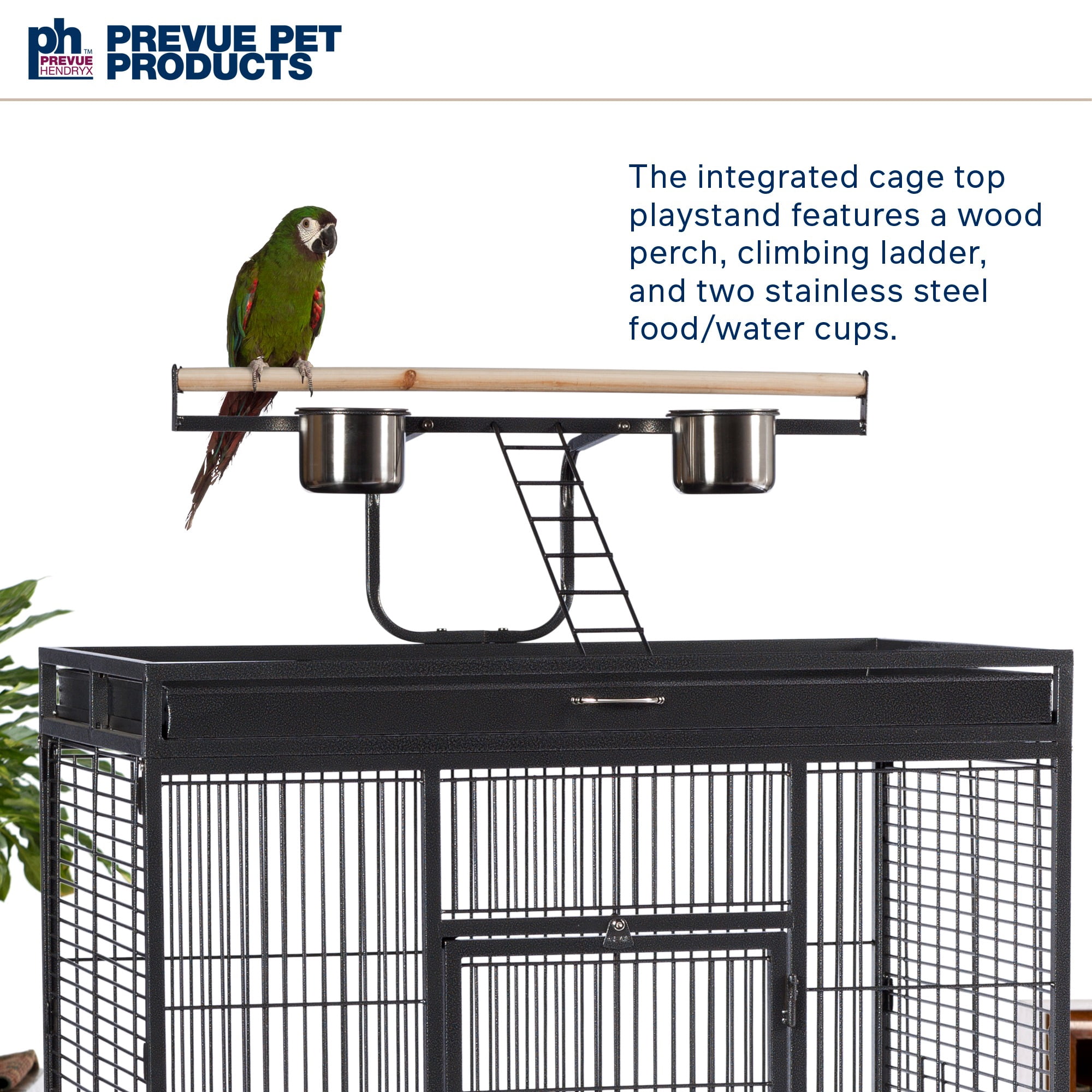 Prevue Pet Products Signature Select Series Wrought Iron Bird Cage Black Hammertone