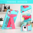 thumbnail image 2 of SaniMore Case for Lenovo Tab M11, Shockproof Silicone Backplane Rugged PCRotating Stand Pen Holder Anti-drop Heavy Duty Protective Cover for Lenovo Tab M11, Mint+Rose, 2 of 5
