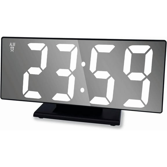 Alarm Clock Snooze Display Time Night Table Desktop Office Home Bedroom Decoration 1pc LED Mirror Clock Digital