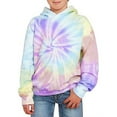 thumbnail image 3 of Girls Hoodies Size 8-10 Spring and Autumn New Children's Tie Dye 3D Printed Hoodie Pullover Sweatshirt Long Sleeve Pocket Long Sleeve Hoodie 2-, 5-6 Years, 3 of 3