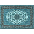 thumbnail image 1 of Ahgly Company Indoor Rectangle Medallion Light Blue Traditional Area Rugs, 3' x 5', 1 of 4