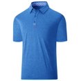 thumbnail image 3 of SPEEDRUN Men's Moisture-Wicking Quick-Dry Golf Polo Shirt Casual Business Short Sleeve Indigo Blue L, 3 of 6