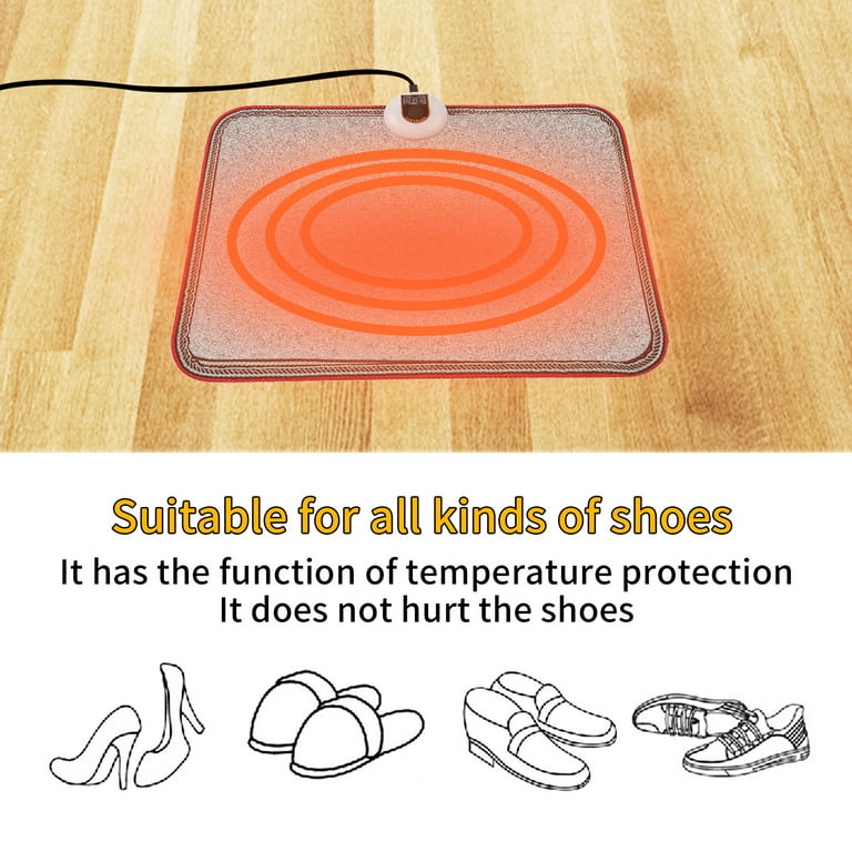 Hodeamy Heated Floor Mat Under Desk for Foot Warmer - Wider 110V Adjustable Temperature Electric Heating Pad - Carbon Crystal & Energy Saving Feet