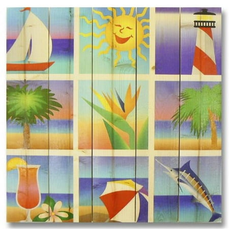 

Wile E. Wood 17 x 17 Summer Beach Squares Wood Art