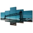 thumbnail image 1 of TISHIRON 5PCS Framed Canvas Wall Art Set,50"x24" Massachusetts Railroad Bridge Canvas Art Decor, 1 of 7