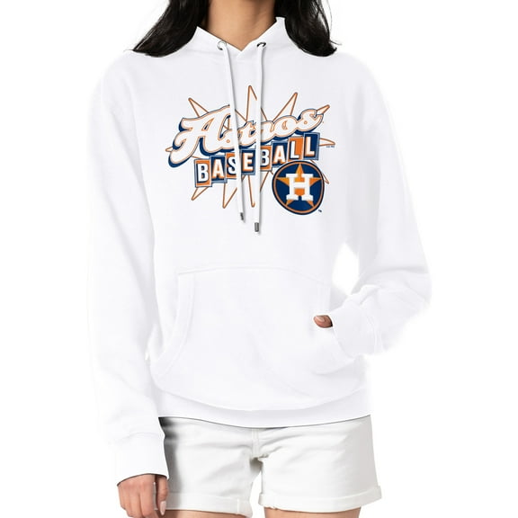 Women's Starter White Houston Astros Drive-In Pullover Hoodie