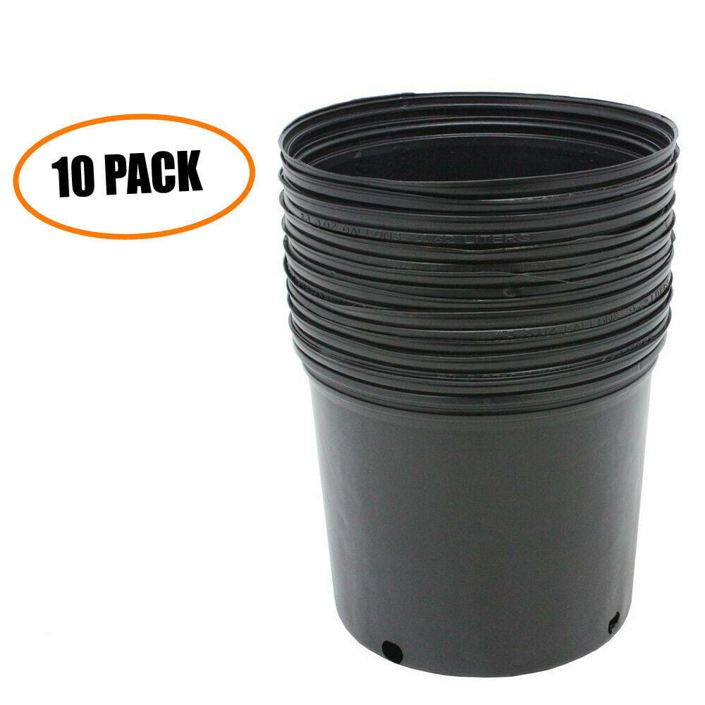 7.57 L Black Plastic Nursery Pots 2 Gallon 20 Pack Garden Flower Planter