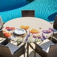 thumbnail image 5 of Spring Floral Round Tablecloth 36-44 Inch Round Fitted Table Cloth with Elastic Edge, Rustic Colorful Flower Summer Botanical Waterproof Table Cover Protector for Outdoor Picnic Party Dining, 5 of 6