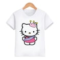 thumbnail image 4 of Hello Kitty-ropa para niños, novedad de verano, pantalón corto informal para niñas, camisetas de manga corta, camisas bonitas de dibujos animados para bebés, Camiseta deportiva cómoda, 4 of 5
