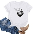 thumbnail image 3 of Womens T Shirts Cute Sunflower Graphic Tees Crewneck Short Sleeve Summer Tops Casual Loose Cotton Tshirts, 3 of 5