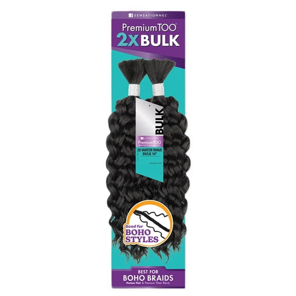 Sensationnel Premium Too Human Hair Blend Braids - 2X WATER WAVE BULK 14"