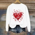 thumbnail image 4 of Sweaters For Women Valentine's Day Oversized Love Heart Tee Shirt Long Sleeve Pullover Tops Heart Graphic Print For Anniversary Dating And School 3Xl Womens Sweaters, 4 of 5