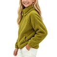 thumbnail image 4 of XYAIYT Fleeced Jackets for Girls Kids Stand Collar Zipper Up Thickened Coat Solid Color Outerwear Winter Casual, 4 of 5
