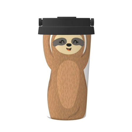 

Xecao Cute Sloth In Yoga Pose Tree Pattern Insulated Coffee Mug with Handle & Flip Thermos Mug Water Bottle Coffee Tumbler Cup