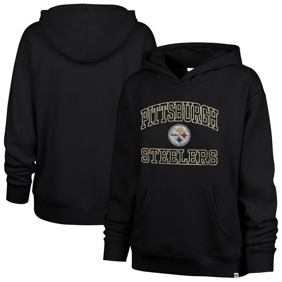 Women's '47  Black Pittsburgh Steelers Clarity Naomi Hoodie