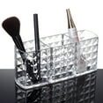thumbnail image 3 of GOOHOCHY Organizador de escritorio con soporte de exhibición para brochas de maquillaje, caja de almacenamiento de cosméticos con patrón de diamante transparente de acrílico, 3 of 8