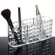 thumbnail image 3 of GOOHOCHY Organizador de escritorio con soporte de exhibición para brochas de maquillaje, caja de almacenamiento de cosméticos con patrón de diamante transparente de acrílico, 3 of 8