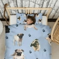 thumbnail image 3 of Pug and Footprints Duvet Cover and Pillowcase Set for Single Bedding, Bedroom Accessories for Kids Teens, 3 of 5