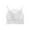 White, variant on MOJOGO Women's Lace Undershirts Mesh Patchwork Tank Tops Built-in Bra Crop Top with Ruffled Hem Beige Free Size
