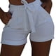 thumbnail image 5 of Pantalones cortos de mezclilla para mujer Pantalones cortos ajustados Pantalones calientes de cintura alta Elástico lavado, Blanco, M Kearding AP1049-02B, 5 of 7