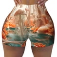 thumbnail image 2 of Haiem Fantasy Underwater Jellyfish No Front Seam Biker Shorts for Women Yoga Workout Gym Bike Shorts with Tummy Control Moisture-Wicking-, 2 of 9