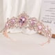 thumbnail image 2 of Nvzi Tiara para novia, diadema de princesa, corona nupcial, joyería para el cabello con diamantes de imitación de cristal, decoración para cumpleaños, graduación, fiesta de disfraces (rosa), 2 of 5