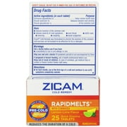 3 Pack Zicam Cold Remedy Pre-Cold Lemon-Lime RapidMelts Echinacea 25 Tablets Ea