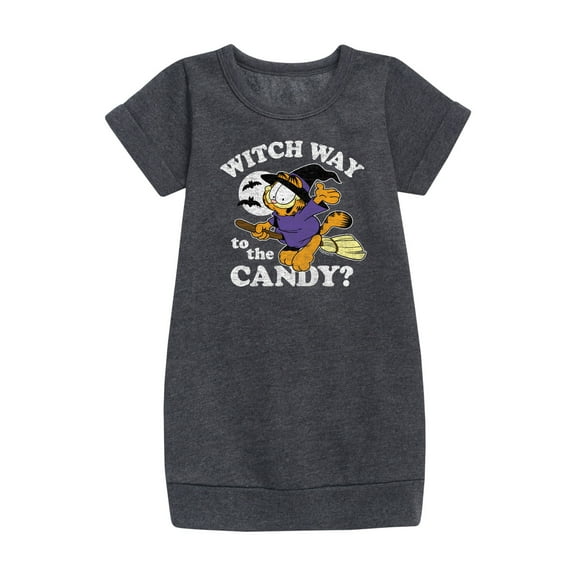 Garfield - Witch Way To The Candy - Toddler And Youth Girls Fleece Dress