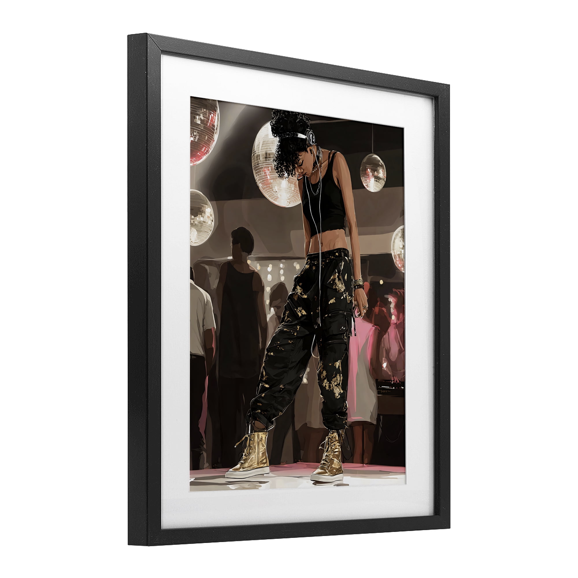 Stupell Industries Silent Disco Lone Dancer Black Framed Print Under Glass, design by Franklyn Gregory