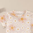 thumbnail image 5 of Toddler Girl 2T 3T 4T 5T Summer Outfits 2Pcs Clothes Floral Print Short Sleeve Tee Casual Knit Shorts Set Kaprioy, 5 of 6