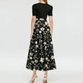 thumbnail image 3 of JGNGSHN Womens Floral Maxi Dress 2025 Short Sleeve Wrap Patchwork Church Dreses Length A Line Tiered Modest Sundresses Boho Beach Vacation Dress, 3 of 3