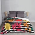 thumbnail image 5 of XMXT Flannel Throw Blanket for Couch, Black Striped Leaves Bed Sofa Decor Blankets for Home Bedroom, 60 x 50 inches, 5 of 9