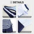 thumbnail image 6 of GEWSEY Tankini Swimsuits for Women Two Piece Tummy Control Bathing Suit with Skirt Striped Vintage Swimdress (Dark Blue, XXL), 6 of 8
