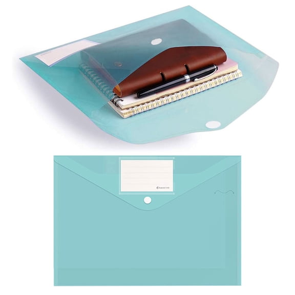 10 Pc Clear File Folders, Plastic File Folder with Label Pocket, Folders for Documents, Plastic Envelopes with Snap Closure, Waterproof Transparent File Holders, Letter Size, A4 13.25×9.25 in,A4#Y