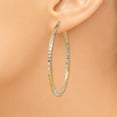 thumbnail image 3 of 14k & Rhodium Diamond-cut 2.5mm Twisted Hoop Earrings, 3 of 3