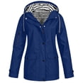 thumbnail image 3 of Womens Outdoor Jacket with Hood Plus Size Hooded Long Sleeve Solid Color Waterproof Rain Jacket Lightweight Raincoat Sport Waterproof Windbreaker, 3 of 8
