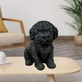 thumbnail image 3 of Dog Figurine Statue Resin Sculpture Ornament for Home Tabletop Living Room Decoration - Black, 3 of 6