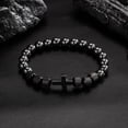 thumbnail image 6 of APSVO Black Cross Bracelets for Men Father Dad Grandpa Brother Obsidian Beads Bracelet Birthday Father's Day Anniversary Christmas Catholic Christian Religious Jewelry Gifts for Men Teen Boys, 6 of 6