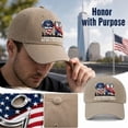 thumbnail image 7 of JULMCOMO 9/11 25th Anniversary Washed Cotton Baseball Cap We Will Never Forget Remember Patriotic Hat American Flag 2001‑2026 Hat for Men Women Beige, 7 of 7
