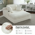 thumbnail image 5 of EOP 67'' Modern Oversized Chaise Lounge Chair Indoor, Plush Boneless Cloud Couch with Side Pockets & Cup Holders, Comfy Corduroy Sleeper Couch with Removable Pillows for Living Room, Beige, 5 of 10
