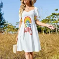 thumbnail image 4 of Vestido de manga corta con copa de vino tinto, vestidos de noche, vestidos de verano, vestidos para mujer, vestidos formales para ocasiones especiales., 4 of 7