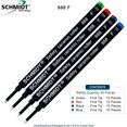 thumbnail image 2 of Schmidt 888 Safety Ceramic Rollerball Refill - Black, Blue, Green, Red Ink (Fine Tip 0.6mm) - Pack of 40, 2 of 3