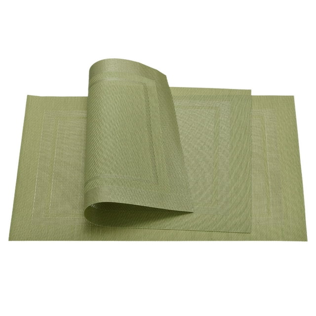 Individuales Manteles 450x300mm 2uds PVC Mesa Lavable Tejido Individual Mantel, Verde