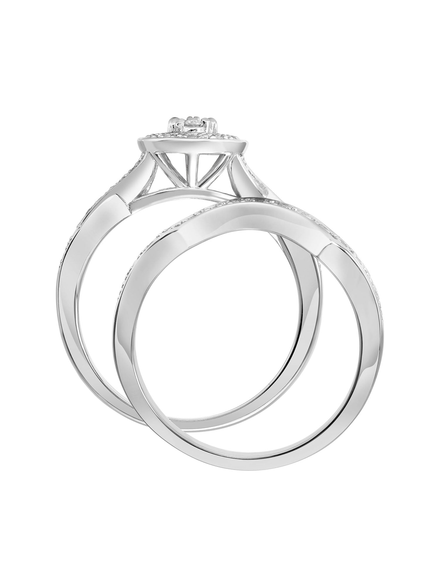 Keepsake 1/4 Carat T.W. Diamond Oval Halo 2-Piece Bridal Set