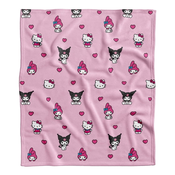 Cobertor Frazada Sanrio Friends 127 cm x 152 cm rosa
